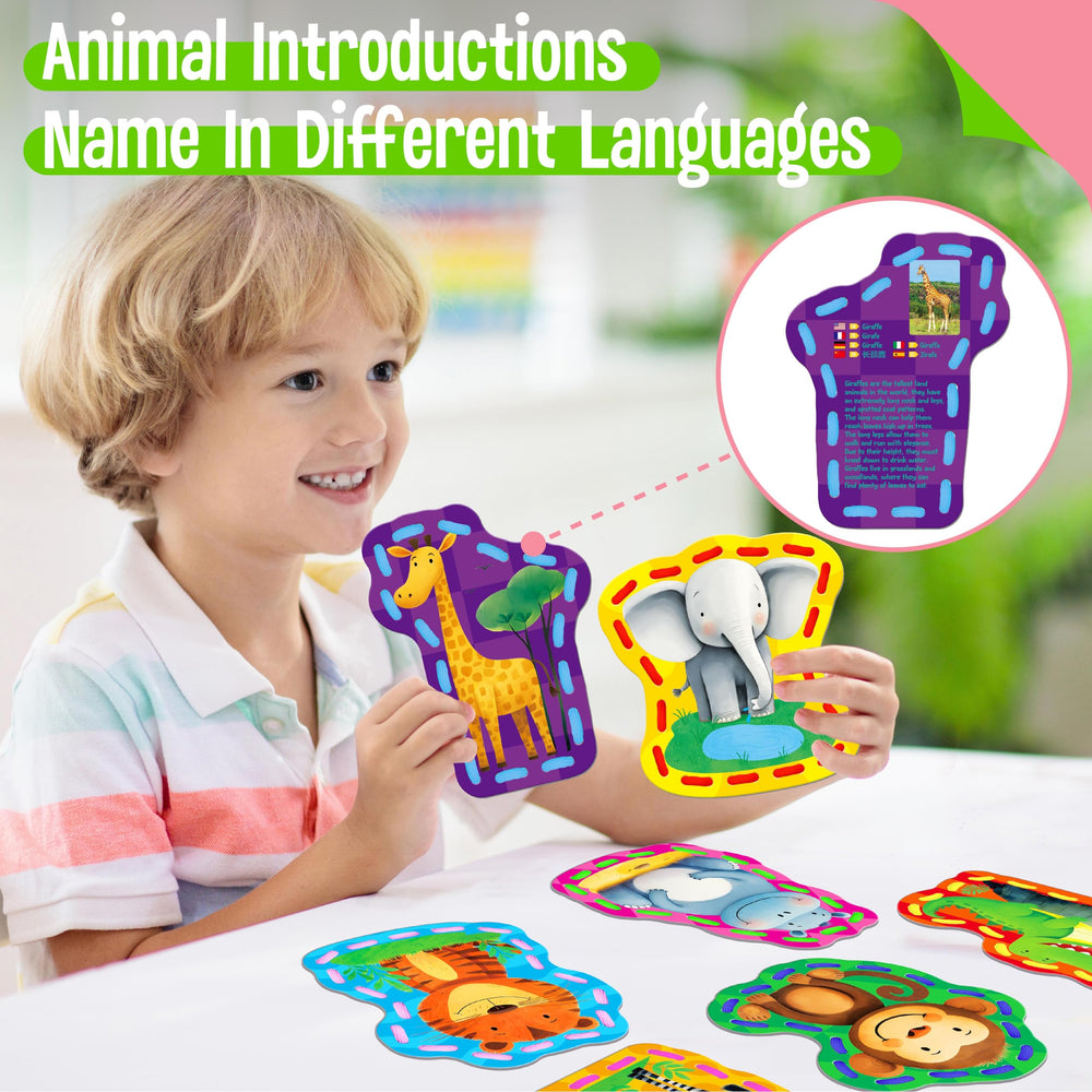 SpriteGru monkey front lacing card promotes sequencing and creative crafting.