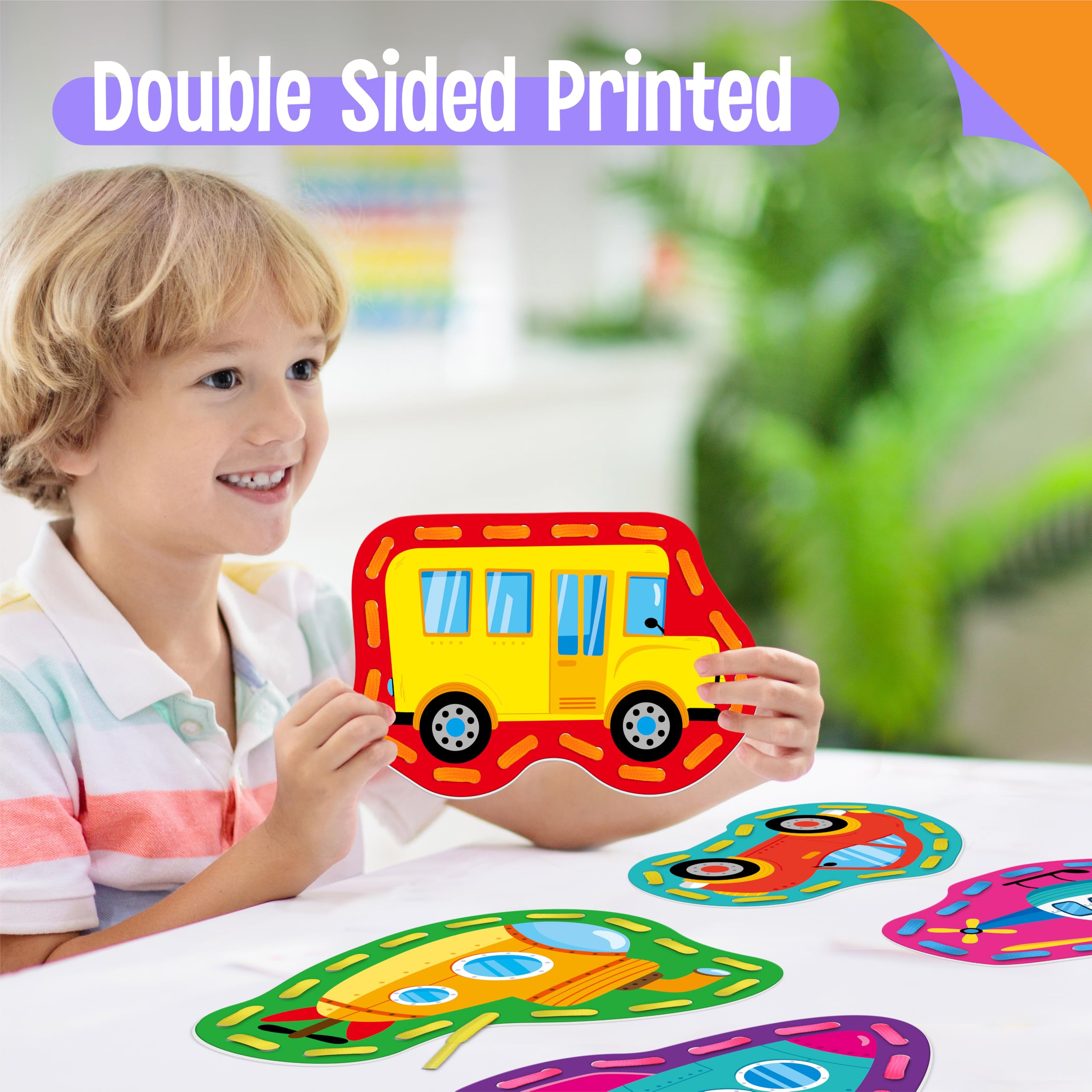 SpriteGru lacing cards colorfully patterned set supports focused, imaginative play
