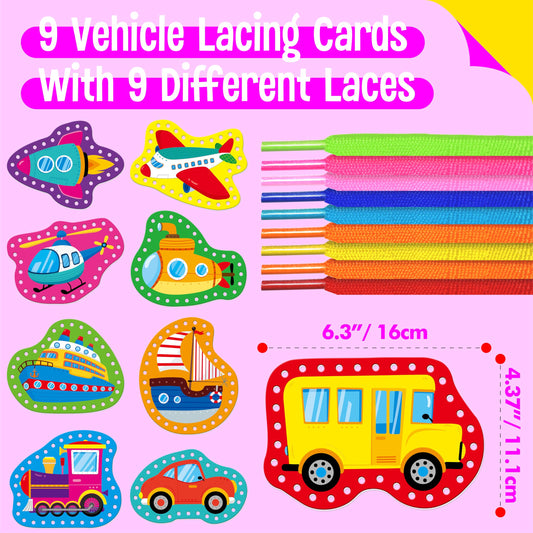 SpriteGru lacing cards plane pattern supports hand-eye coordination during creative play