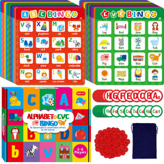 SpriteGru Alphabet Bingo Boards with bold letters for quick recognition and handwriting practice
