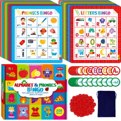 SpriteGru Alphabet and Phonics Bingo Board with bold letters supports early reading practice