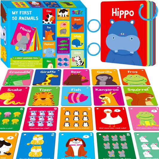 SpriteGru Animal Flashcards cover set for home learning and travel-friendly activities.