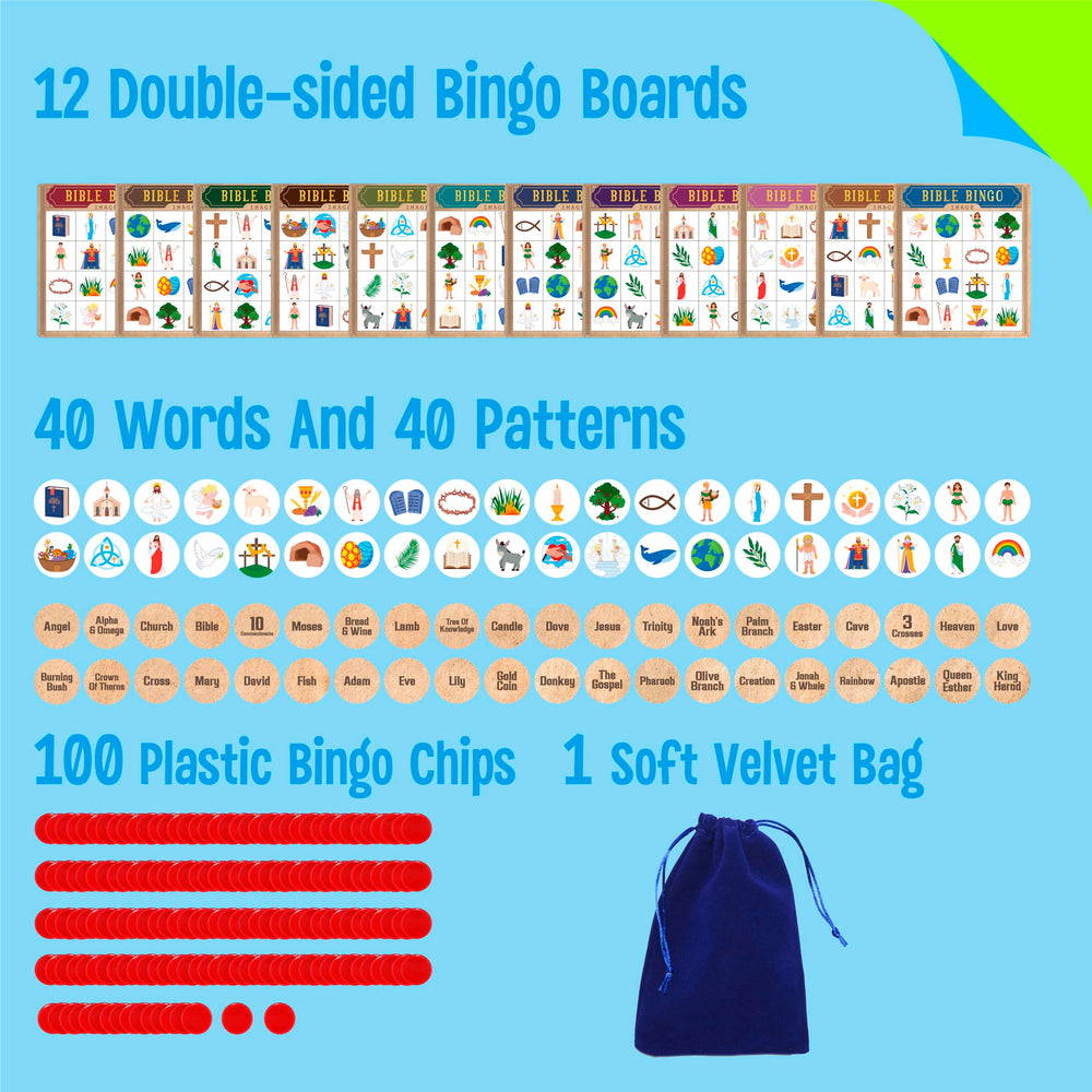 SpriteGru Bible Bingo calling tokens ideal for quick, engaging quizzes.