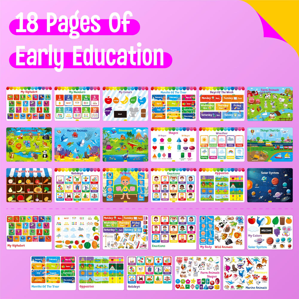 SpriteGru Busy Book drawing pages support coloring, tracing, and writing practice