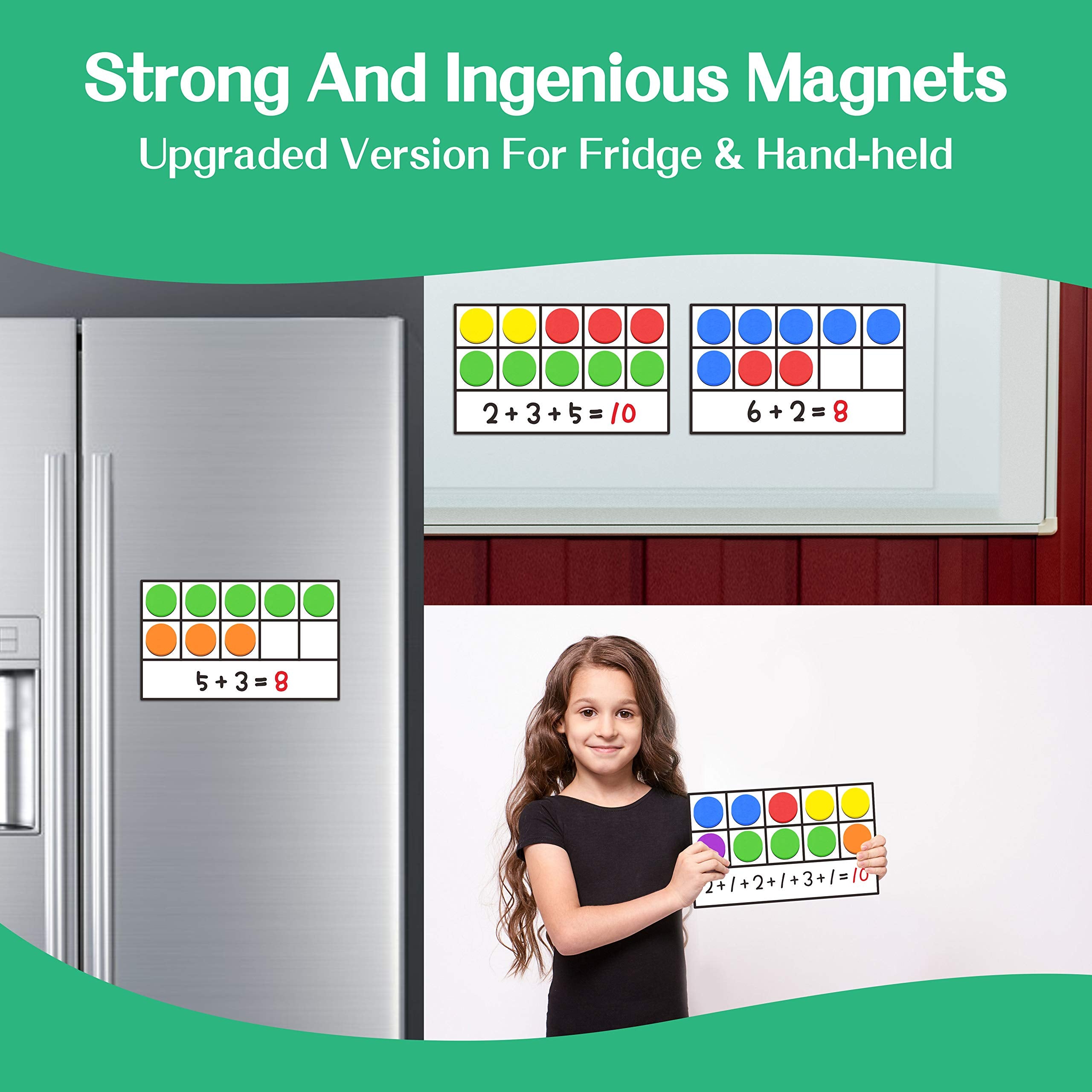 SpriteGru 66-color discs with magnets ready for hands-on counting.