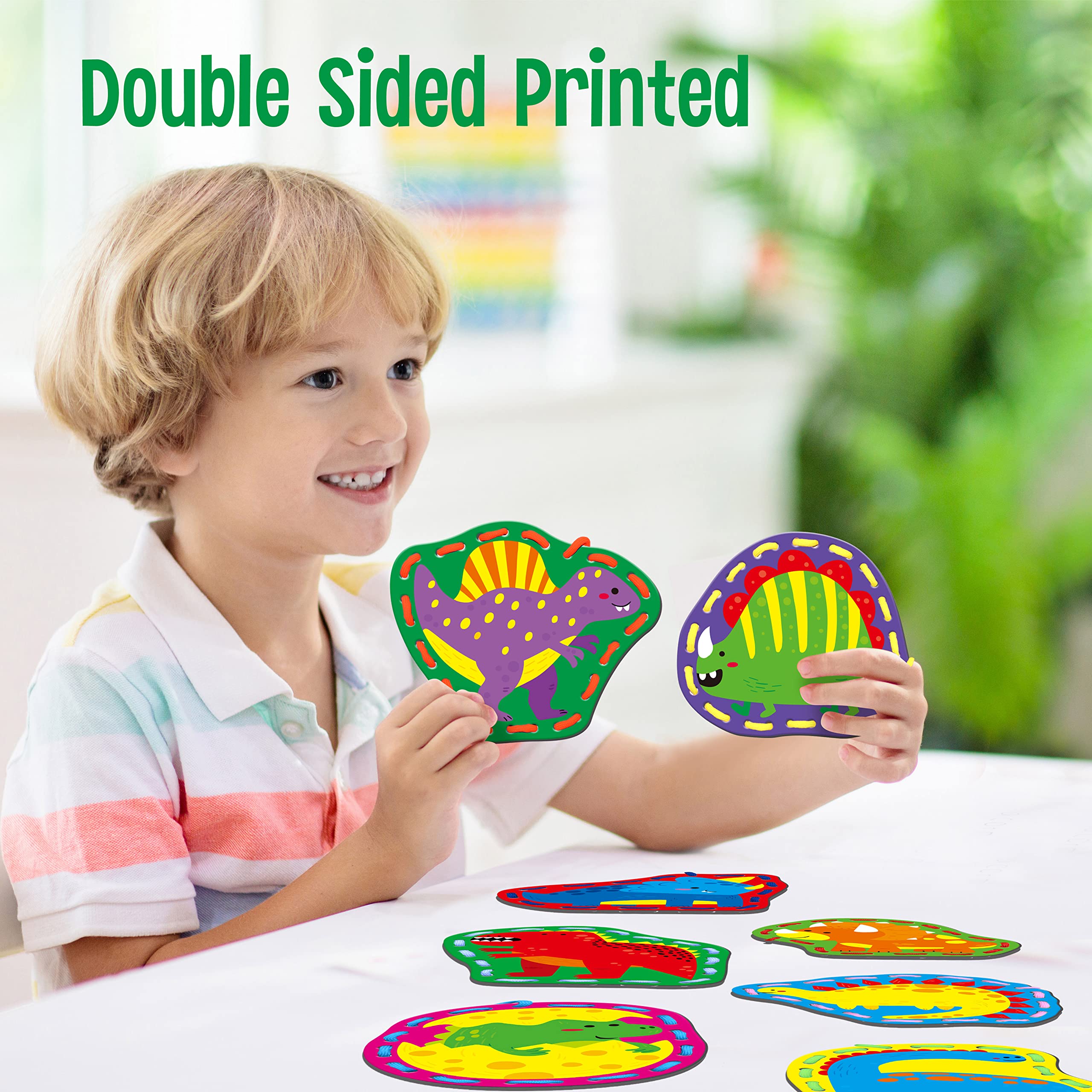 SpriteGru lacing card Diplodocus encourages sequence learning and patience.