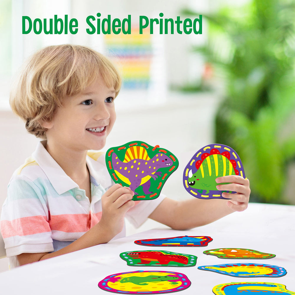 SpriteGru lacing card Diplodocus encourages sequence learning and patience.