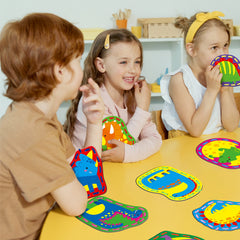 SpriteGru lacing card Velociraptor enhances fine motor precision in crafting play.