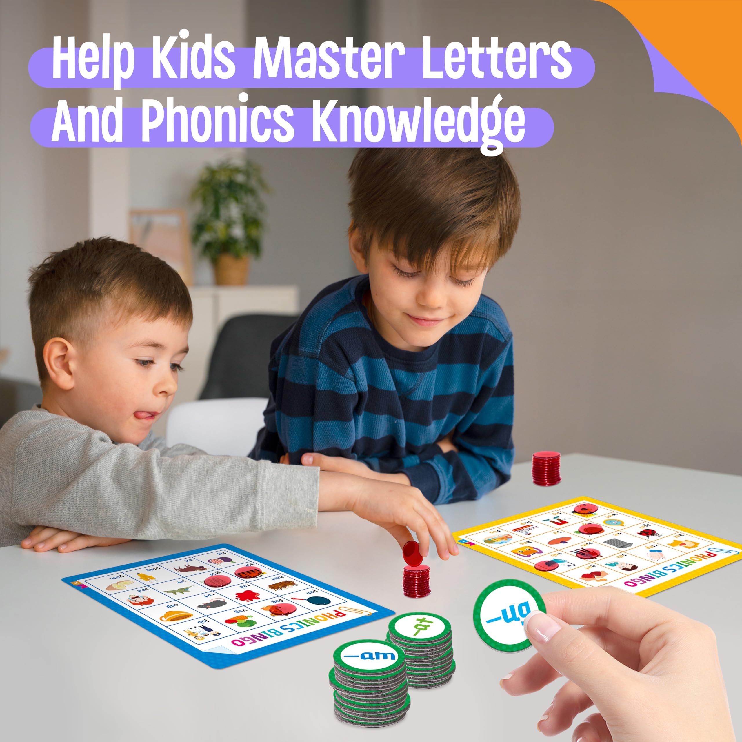 SpriteGru Double-sided bingo board supports letters and phonics practice