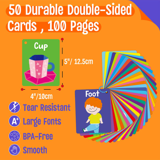 SpriteGru double-sided flashcards show varied topics for broad vocabulary growth