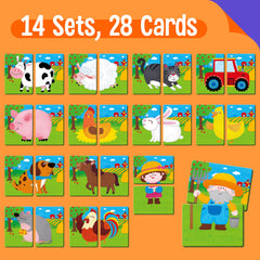 SpriteGru Farm Animal Card Hen encourages color matching during play