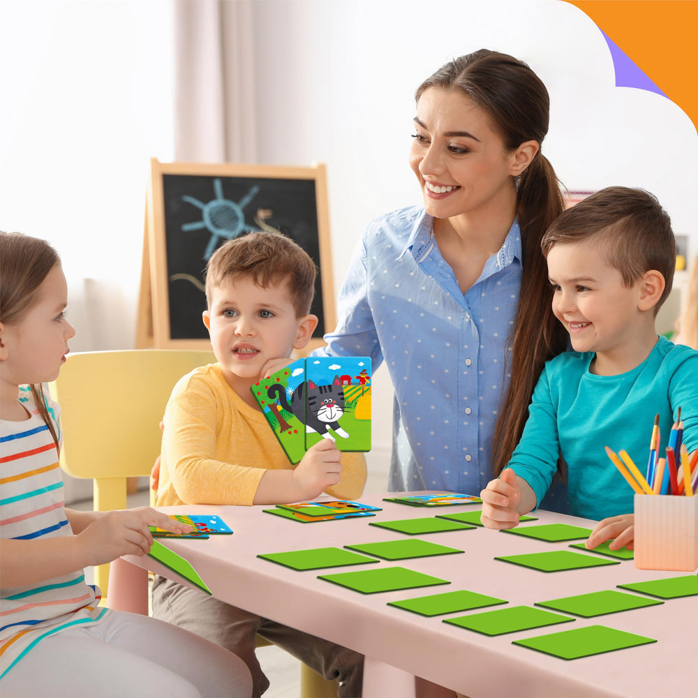 SpriteGru Farm Animal Card Sheep builds memory through head-tail matching