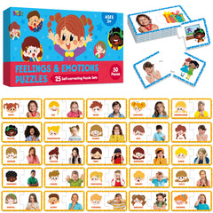 SpriteGru Feelings & Emotions Puzzle Cards box front highlights mood learning for kids.