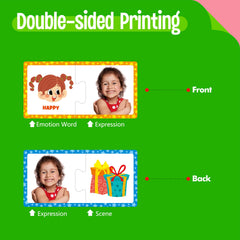 SpriteGru Feelings & Emotions Puzzle Cards face photo shows real emotion expressions for recognition.