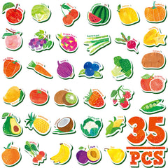 SpriteGru fruit magnets collection on fridge for color recognition and early vocabulary