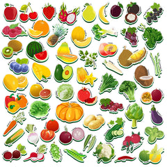 SpriteGru fruits and vegetables magnets for toddlers on fridge, engaging learning through play.