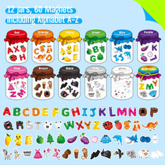 SpriteGru illustrated magnets featuring animals, clothing, and food to boost recognition