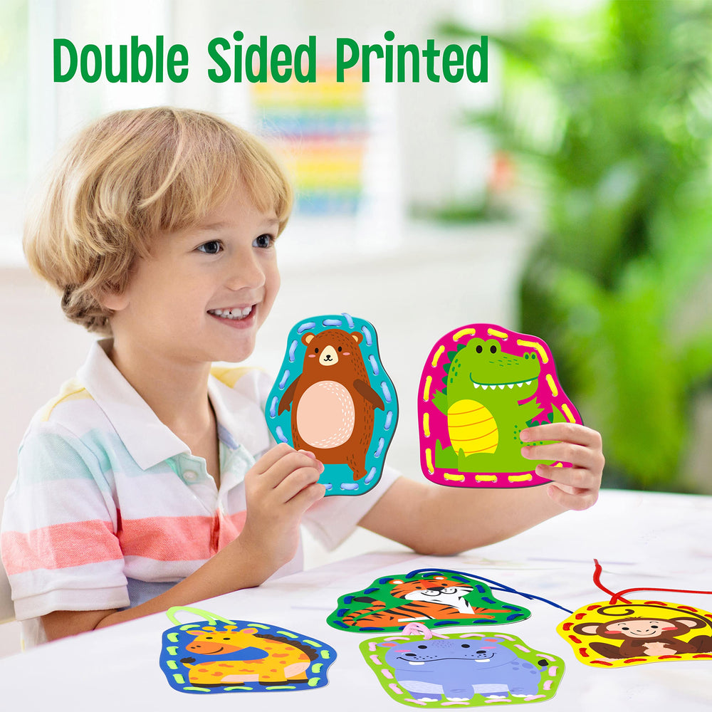 SpriteGru lacing cards bear: easy holes and bright colors to draw attention and focus