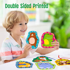 SpriteGru lacing cards bear: easy holes and bright colors to draw attention and focus