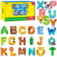 SpriteGru large magnetic letters with animals for fridge play and letter recognition.