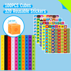 SpriteGru linked cubes facilitate stacking and counting skills in hands-on activities.