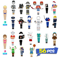 SpriteGru 56-piece magnetic dress-up set policeman outfit supports safe pretend play