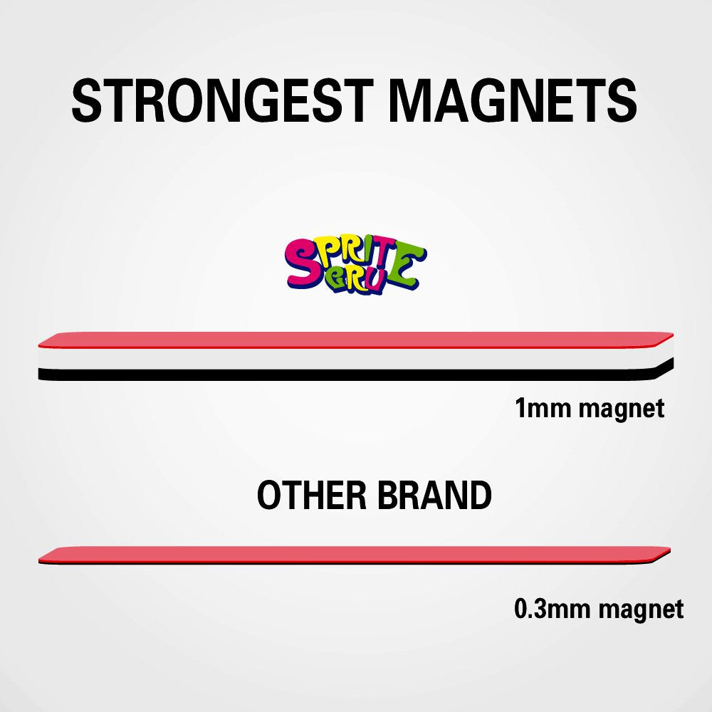 SpriteGru XL 17x12 inch board supports wall or fridge placement.