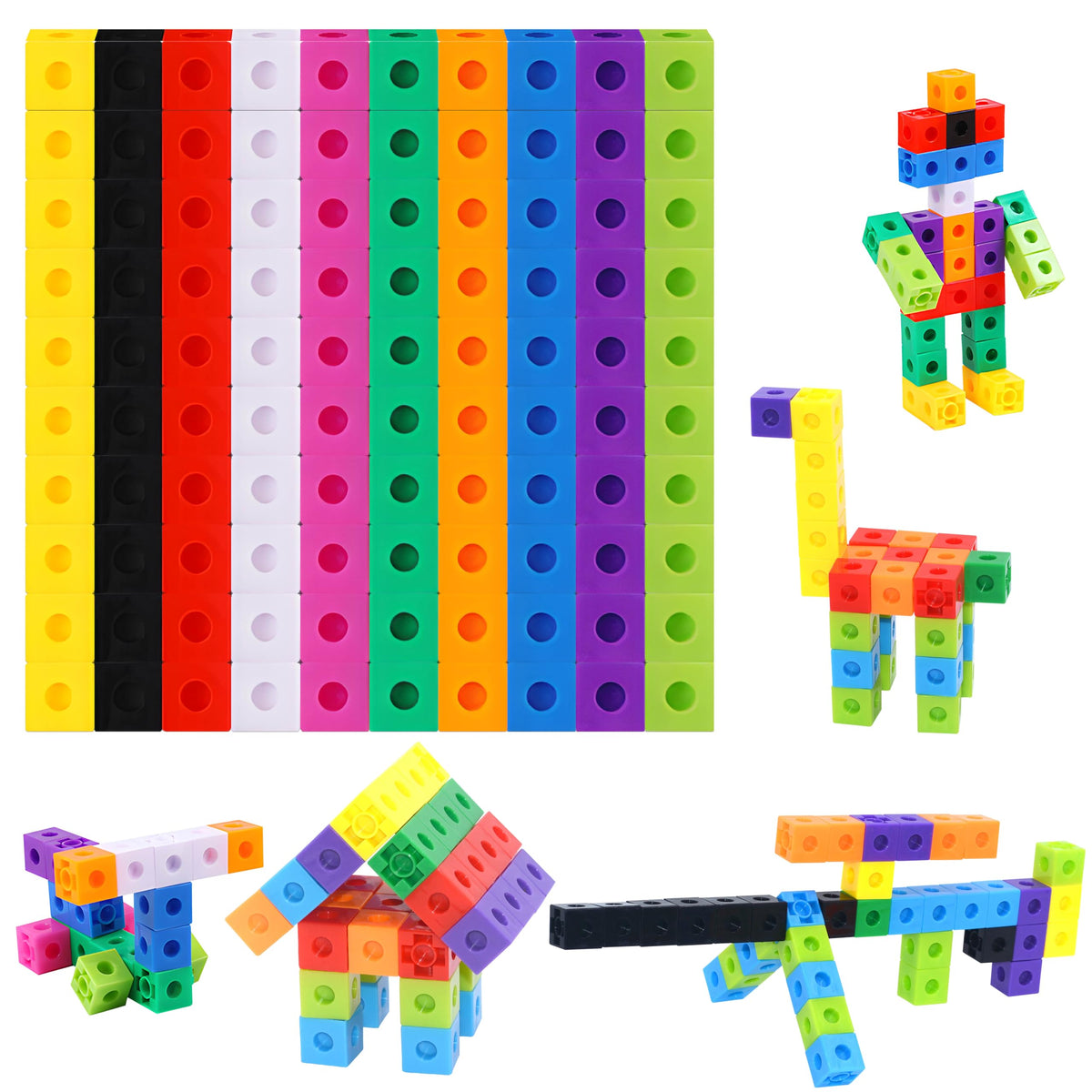 SpriteGru Math Cubes 100 colors set for counting and early math exploration