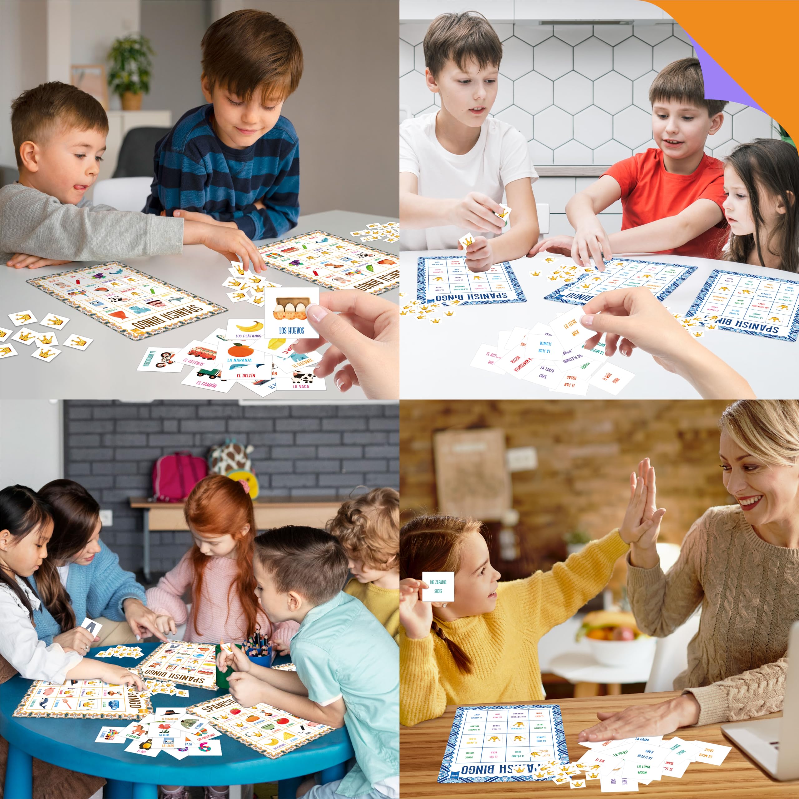 SpriteGru Spanish Bingo Game classroom and home use for vocabulary practice.