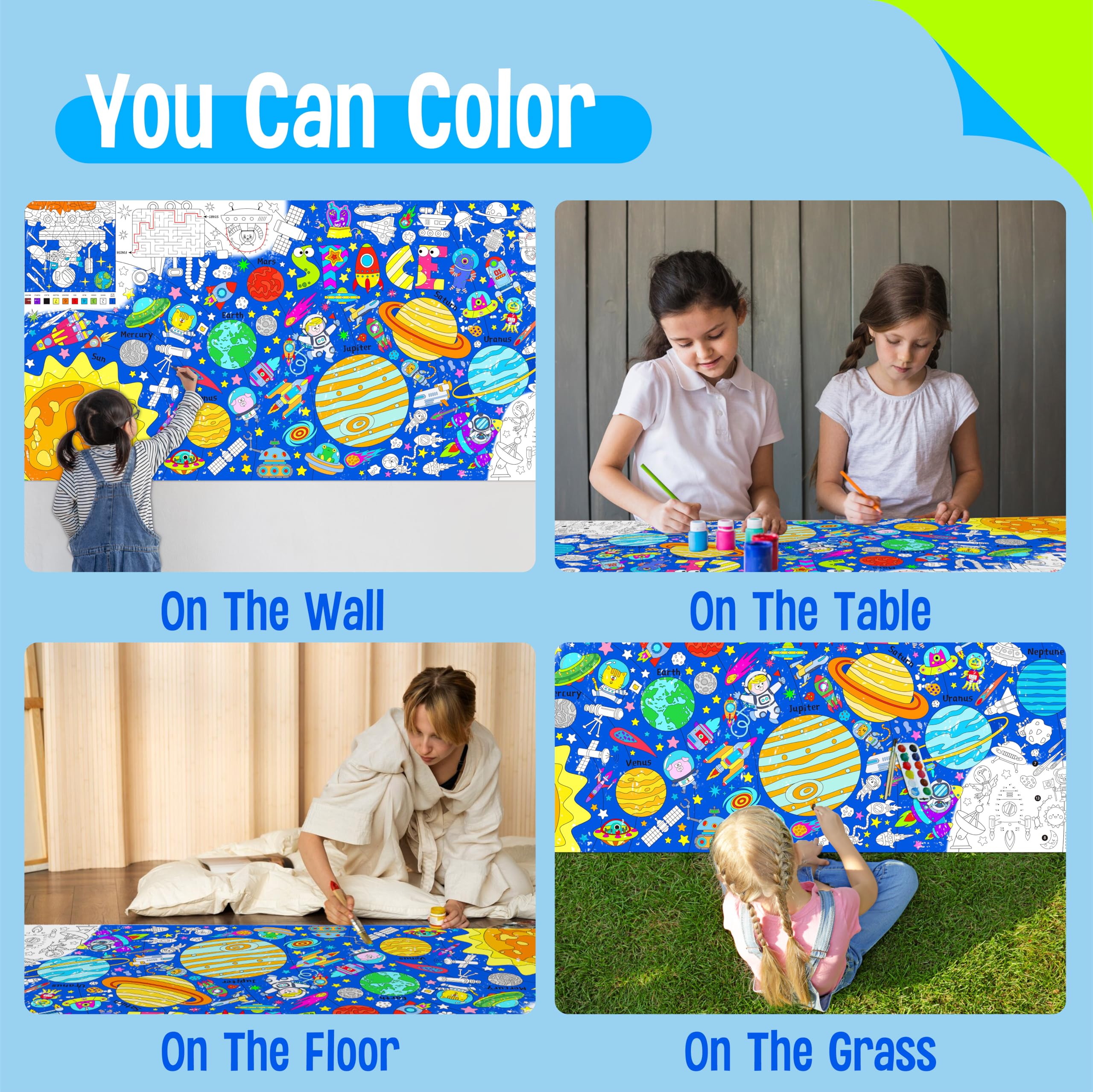 SpriteGru Universe Coloring Poster aliens spark imaginative, screen-free play