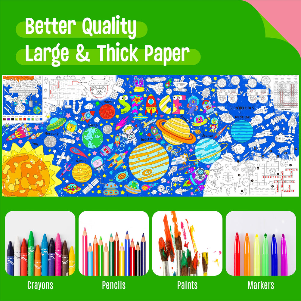 SpriteGru Universe Coloring Poster space scene promotes collaborative group coloring