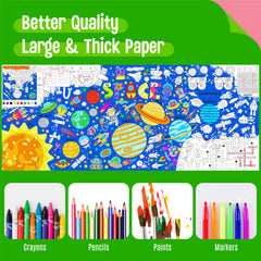 SpriteGru Universe Coloring Poster space scene promotes collaborative group coloring