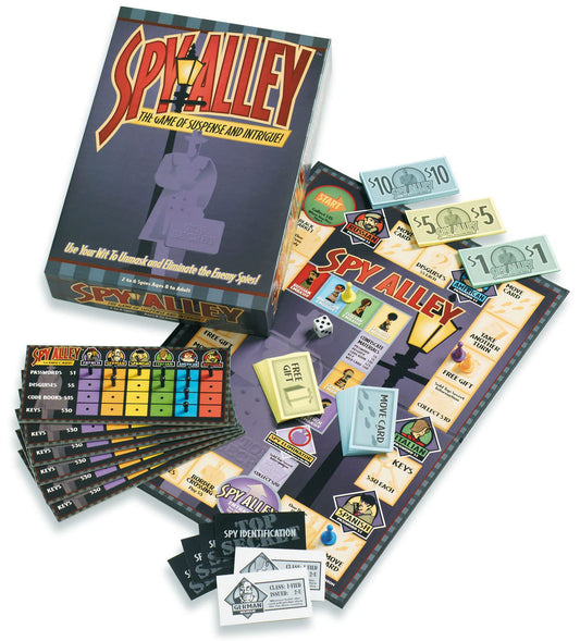Spy Alley identity cards closeup highlighting hidden roles and bluff options.