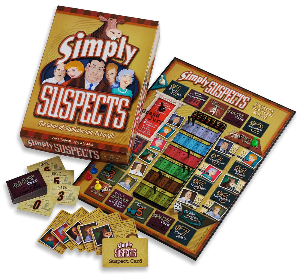 SPY ALLEY Simply Suspects game setup shows clear rules for quick learning.