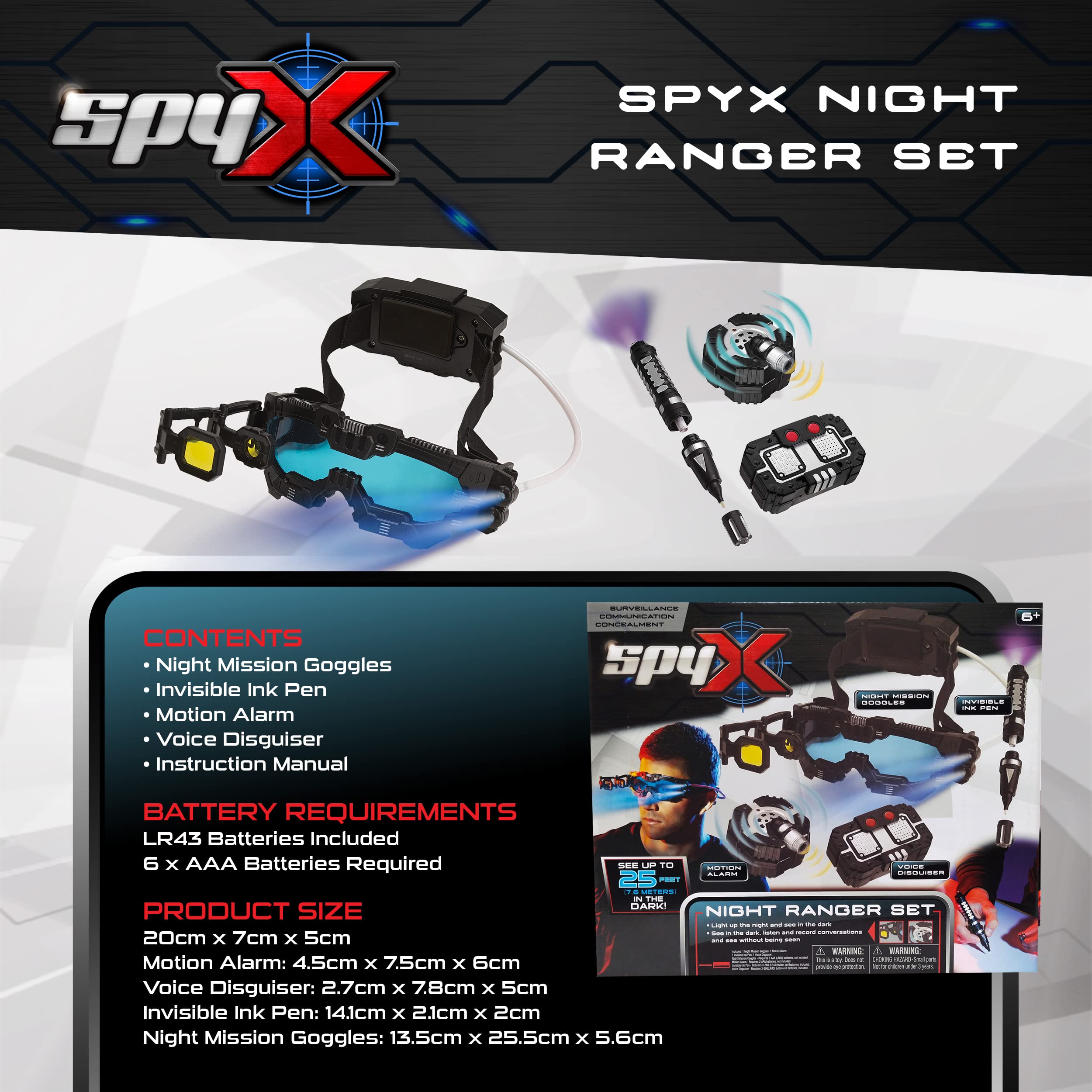 SpyX Night Ranger Set motion alarm to guard your space.
