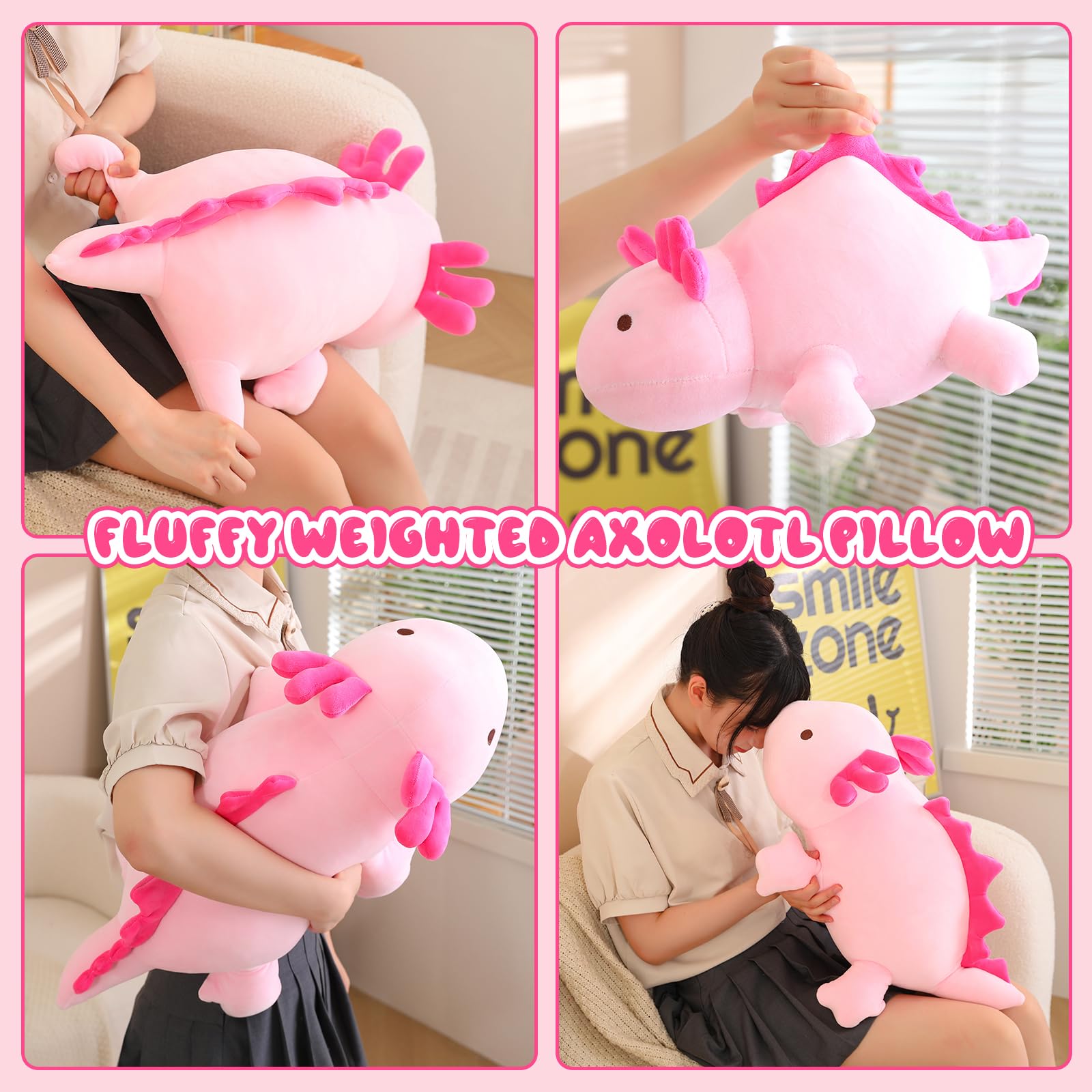 SQEQE axolotl plush decor for beds, couches, and cars.