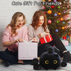 SQEQE Black Cat Plush bedroom setup boosts cute charm.