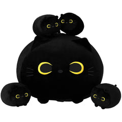 SQEQE Black Cat Plush front view shows cuddly mommy.