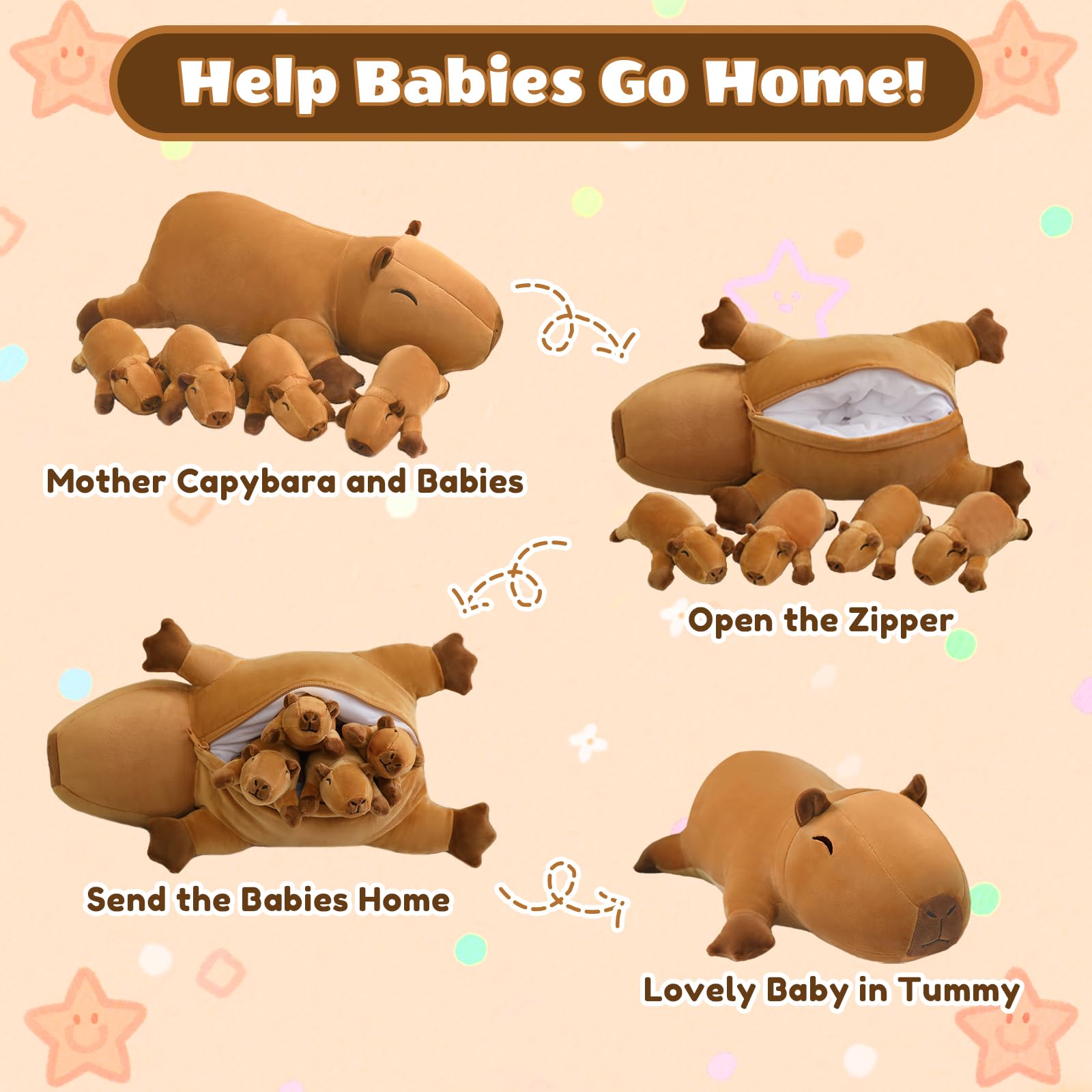 SQEQE capybara plush toy designed for naps and comforting routines