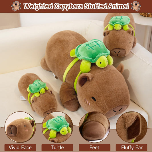 SQEQE capybara with turtle backpack on back offers playful, adjustable wear.