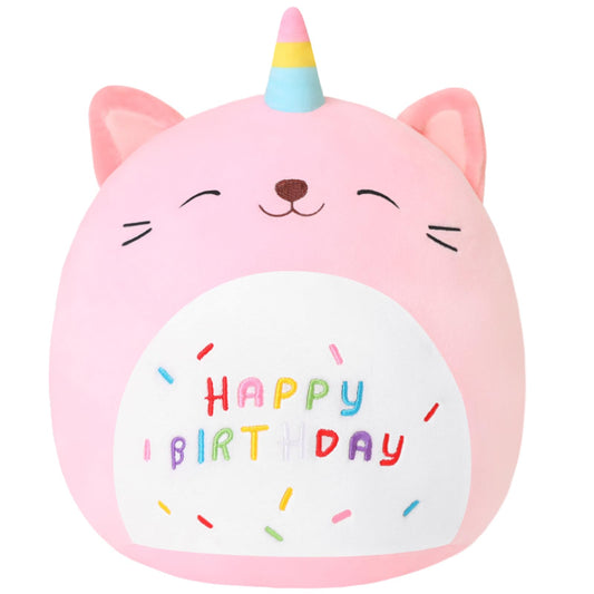 SQEQE pink caticorn plush hugging scene for cozy comfort at home