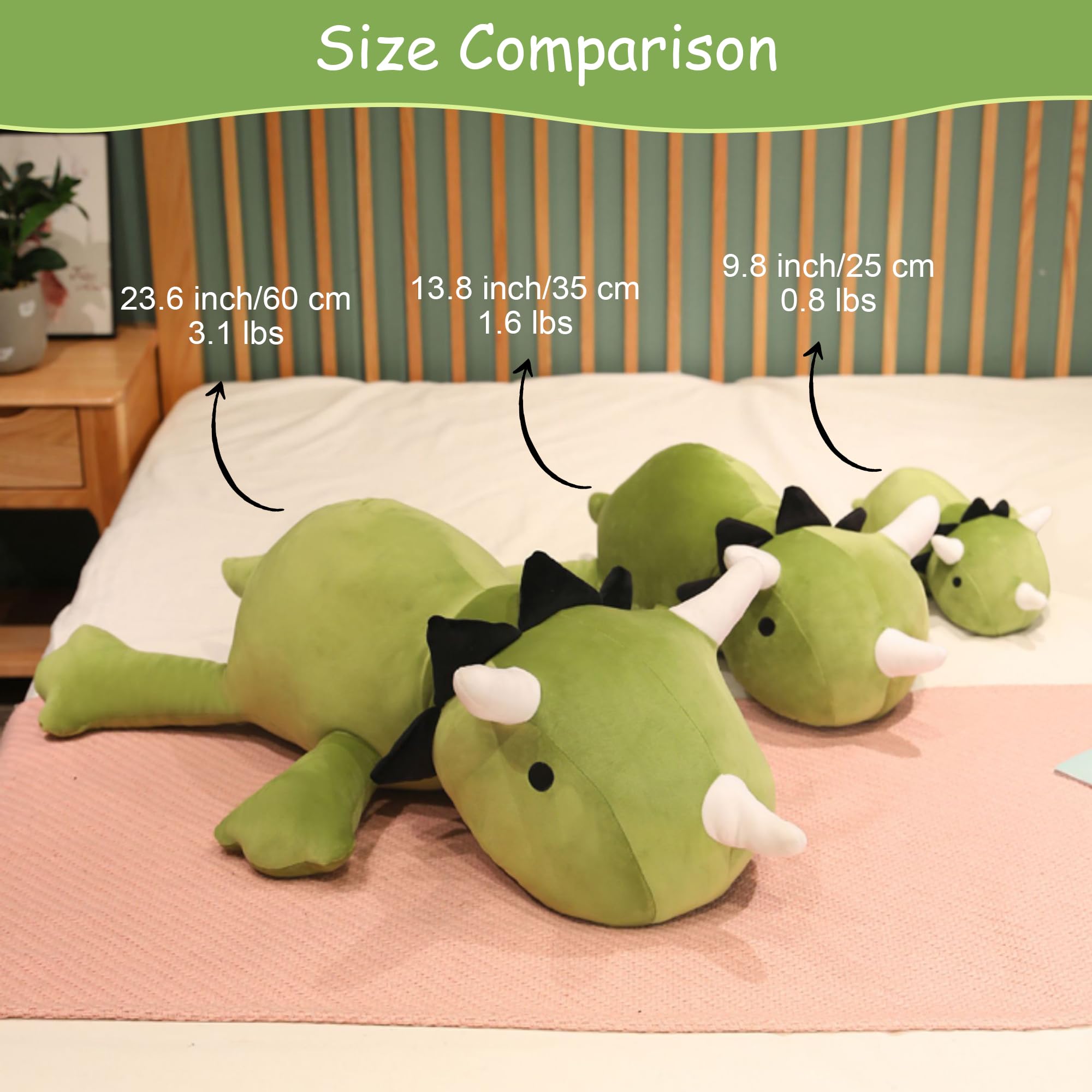 SQEQE dino plush on sofa adds cute decor and comfort