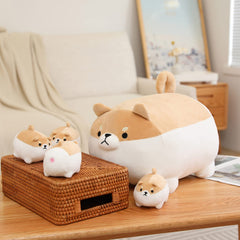 SQEQE Shiba Inu plush at bedtime, a quiet companion for bedtime routines.