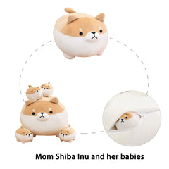 SQEQE Shiba Inu plush vacuum-packed packaging ready to unbox.