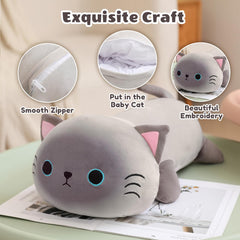 Gift-ready SQEQE Siamese Cat Plush ideal for birthdays and holidays for children
