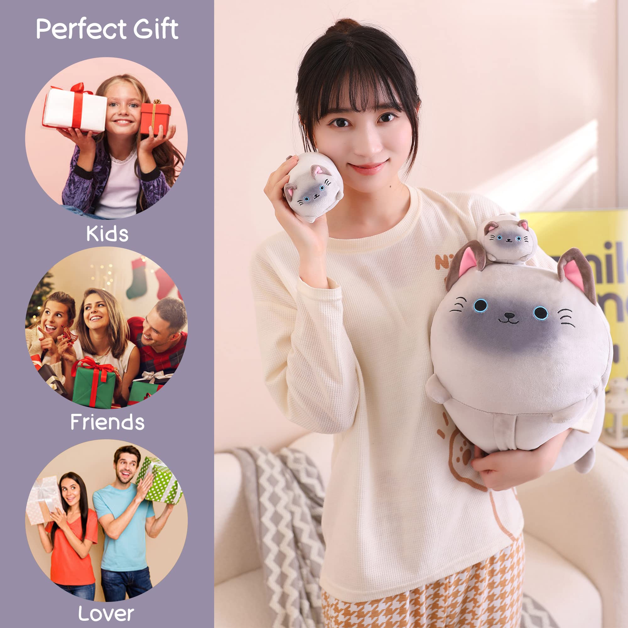 SQEQE Siamese Cat Plush soft filling blends polyester fiber and PP cotton.
