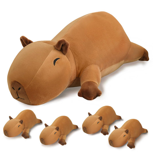 SQEQE stuffed capybara mommy with four babies ready for cuddle time or storytelling