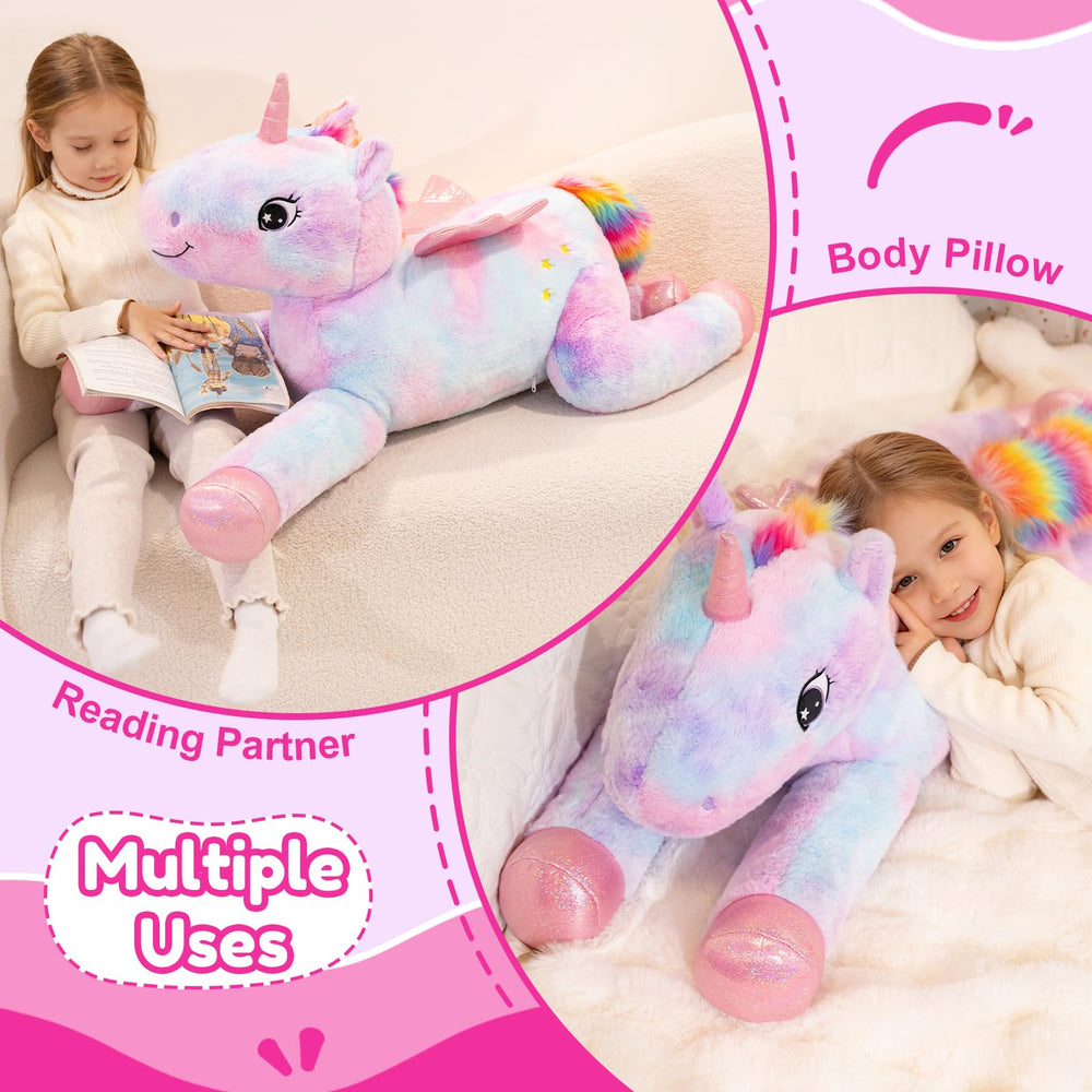 SQEQE unicorn plush ideal for bedroom decor and whimsy.