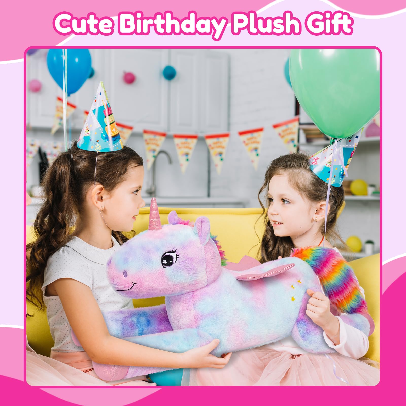 SQEQE unicorn car seat pillow for travel comfort.