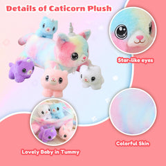 SQEQE unicorn cat plush ultra-soft fabric for cozy snuggles.